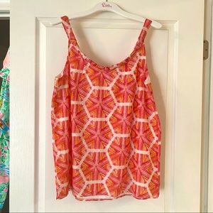 Lilly Pulitzer Pink and Orange Geometric Tank Top